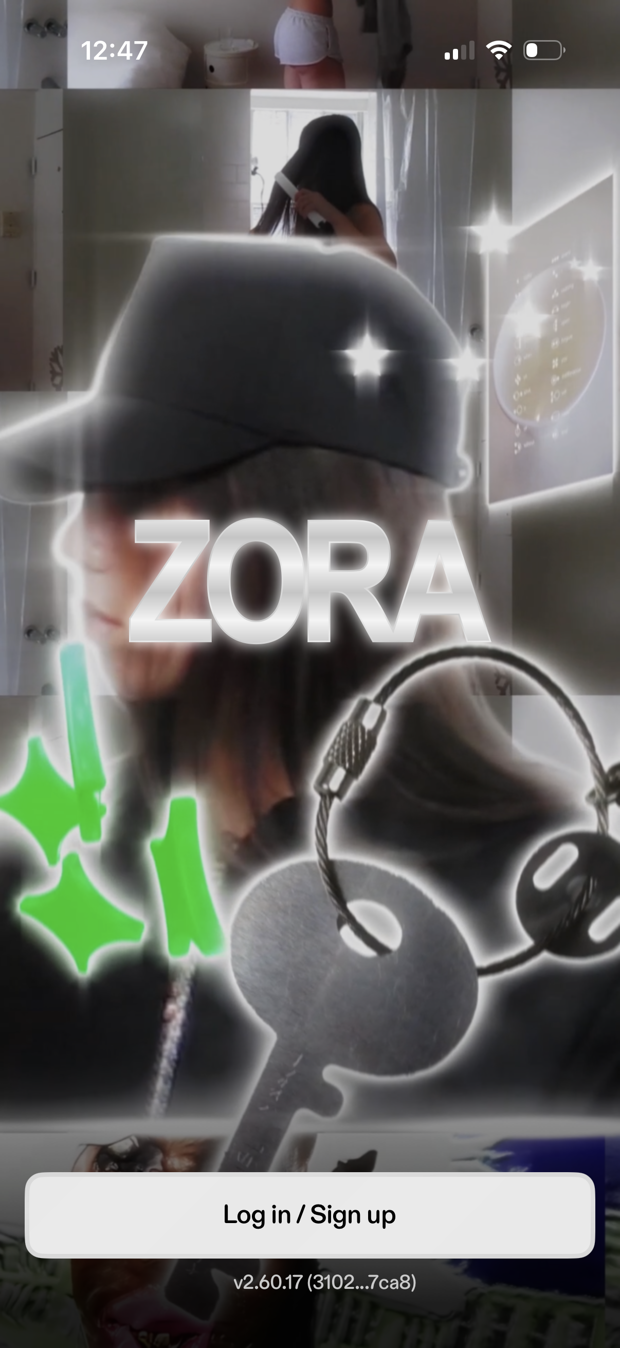 zora login screenshot